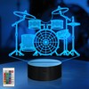 CoolGift Mart Drum Kit Night Light, 3D LED Optical Illusion