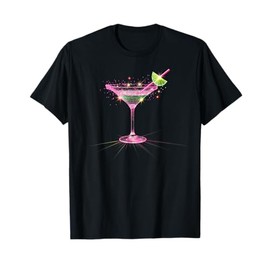 Pink Martini with Lime Cocktail Party Drinking T-Shirt