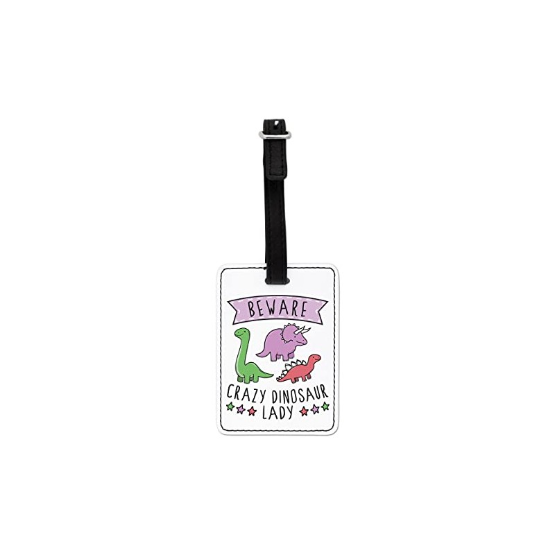 Gift Base Beware Crazy Dinosaur Lady Visual Luggage Tag with