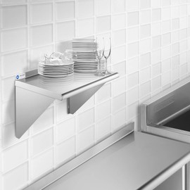 GRIDMANN NSF Stainless Steel 18" x 24" Kitchen Wall Mount Shelf Commercial Restaurant Bar w/ Backsplash