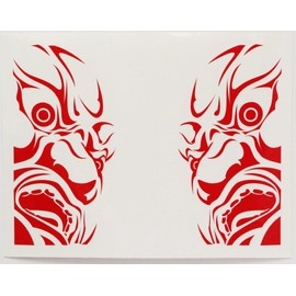 Cutting Sticker Kongo Rikishi Statue Nio-Ogre Car Sticker Decal Sticker Dress up or Hide Car Motorcycle etc Size: 4.7 x 3.5 inches (12 x 9 cm), Red