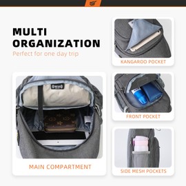 SKYSPER Sling Bag RFID Crossbody Sling Backpack Cross Body Shoulder Bag Travel Hiking Daypack for Women Men(Darkgrey,Medium)