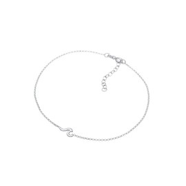 Elli Women's Anklet Pendant Wave Maritime Basic in 925 Sterling Silver