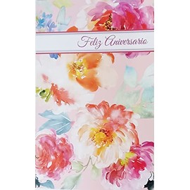Greeting Card Feliz Aniversario Happy Anniversary in Spanish Espanol - Con Los Mejores Deseos