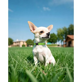 Joytale Collar para Perro pequeño, de Nailon Reflectante y Ajustable con Hebilla de liberación rápida, diseño Ligero y antiestrangulamiento para Cachorros y Perros extrapequeños, Verde, XS