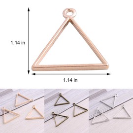 Luckycivia 30 Pack Triangle Framework Open Back Bezel, Zinc Alloy Open Back Bezel Pendant Blanks, Alloy Accessories for Jewelry Making,29mmx29mm(Bronze & Silver & Rose Gold).