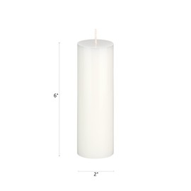 Mega Candles 1 pc Unscented Solid White Pillar Candles, Hand Poured Premium Wax Candle 2 Inch x 6 Inch, Home Décor, Spas, Weddings, Celebrations, Party, Centerpieces, Holidays, Vigils, Prayers