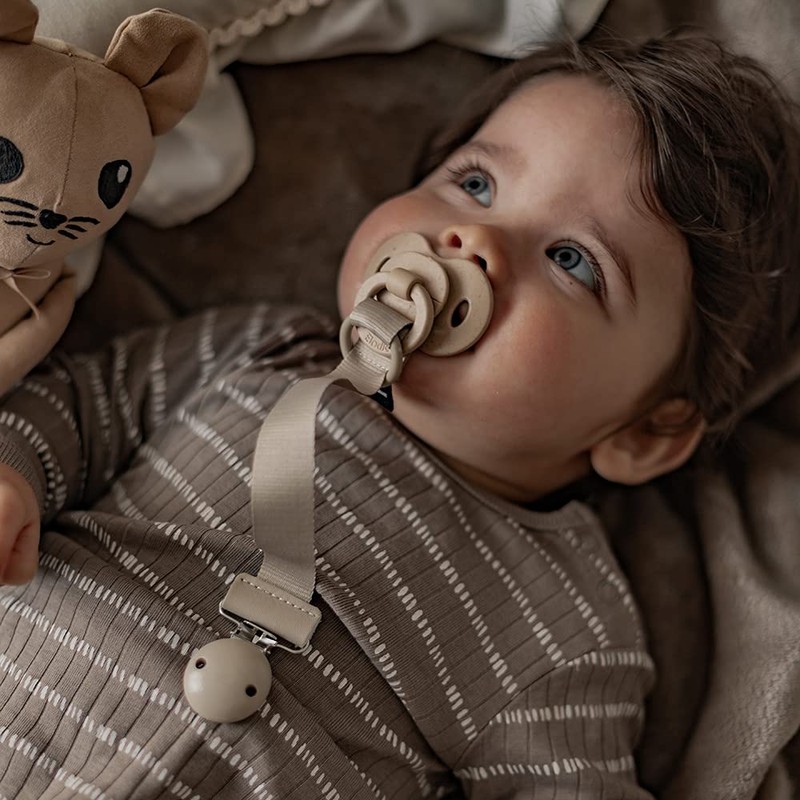 Elodie 5477 Pacifier Clip Wood Pure Khaki Pacifier Clip Nordic