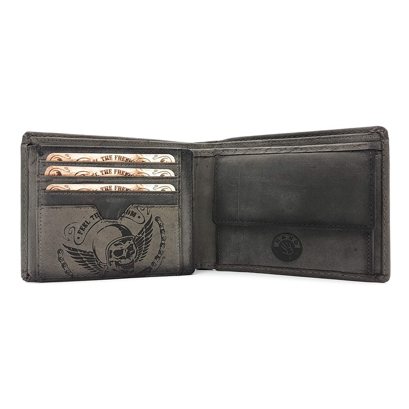 Jockey Club Genuine Leather Biker Wallet Horizontal Hunter Leather Wallet