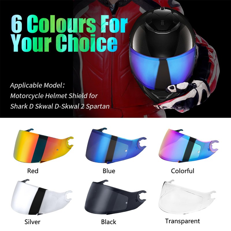Motorcycle Helmet Visor for Shark D Skwal D-Skwal 2 Spartan