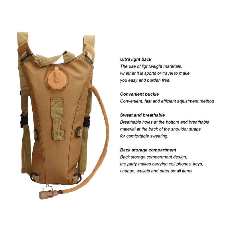 Hydration Backpack Pack Waterproof Oxford Cloth Lightweight Hands Free 3L