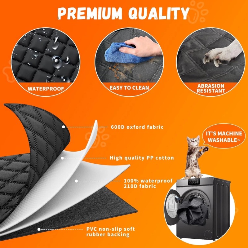 Dog Seat Cover for Car Back Seat Zipper Mesh Window