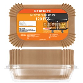 120Pcs Air Fryer Liners for Ninja Dual, Stone TH Disposable Airfryer Parchment Paper Liners Accessories Compatible with Ninja AF300UK AF400UK, Other Dual Zone Air Fryer