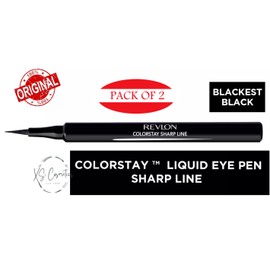 Revlon 2X Revlon ColorStay Sharp Line Liquid Eyeliner Pen - 01 Blackest Black PACK OF 2