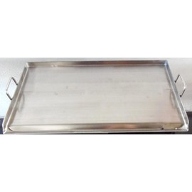 32" x 17" Stainless Steel Comal Flat Top BBQ Cooking Griddle For Stove or Grill