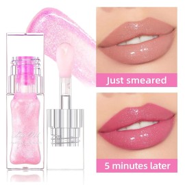 Unbranded Color Changing Lip Oil,2Pcs Moisturizing Big Brush Magic Color Changing Lip Glow