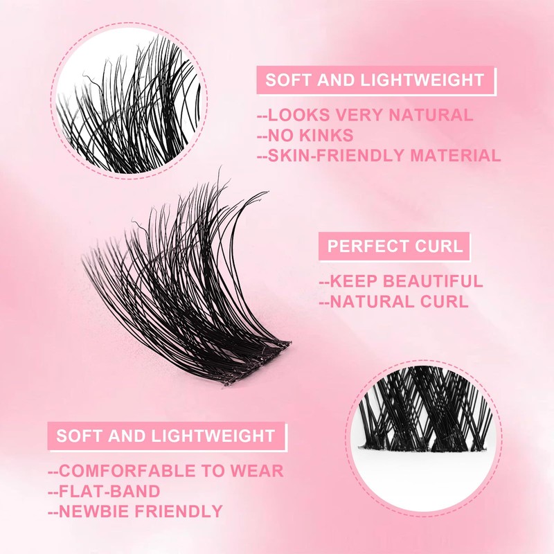 Lash Extension Kit DIY Lash Clusters 10-16mm 96pcs Individual Lashes