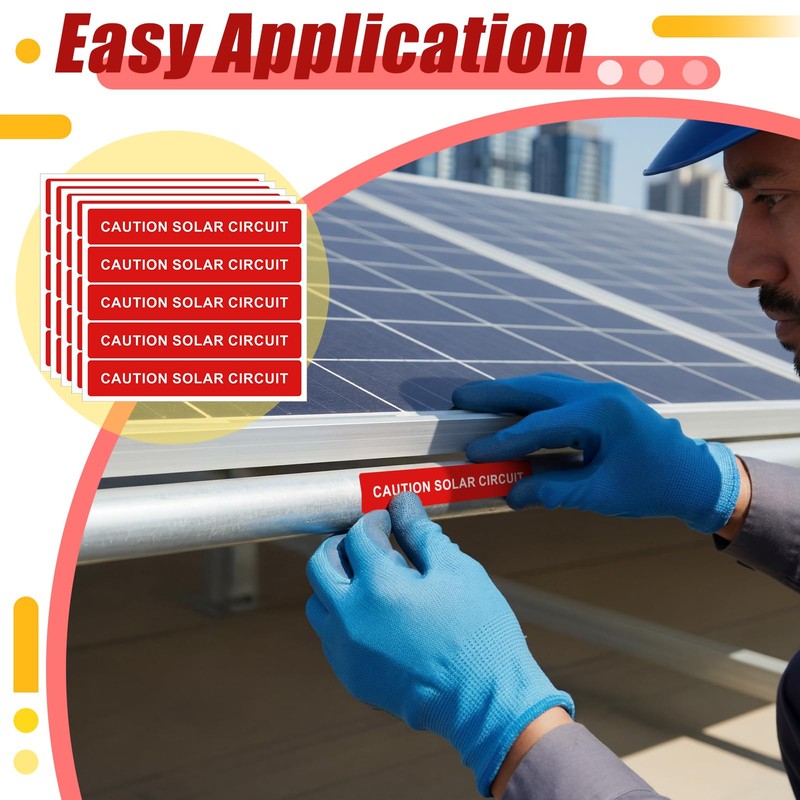 Trandraft 250 Pcs Caution Solar Circuit Stickers - Pv Safety
