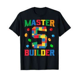 Master Builder 5th Birthday 5 Year Old Brick Building Blocks T-Shirt