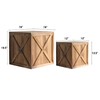 COLLECTIVE HOME - Wood Storage Ottoman, Rustic Storage Stool, 2