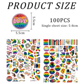 UOPJDD 100 Homosexuelle Stolz Aufkleber, Farbenfrohe wasserdichte Selbstklebende, Kreative, Vielseitige DIY-Fahrrad-Skateboard-Sammelalbum-Graffiti-Dekoration.