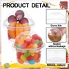 SiliFine 3.5 Oz-100 Sets Clear Plastic Cups with Dome Lids