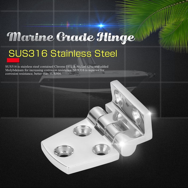 AMYSPORTS Heavy Duty Boat Hinge Hardware Deck Stainless Steel Mirror