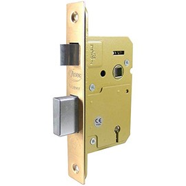 Asec 5 Lever Polished Brass BS 3621 Door Mortice Sashlock 3" (76mm) AS11325