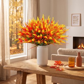 JoyeuVie Autumn Flowers Artificial 18 Pcs Autumn Decorations Fall Lavender