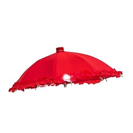 Generic Doll Umbrella with Ruffle Detail, Red Color for Girls