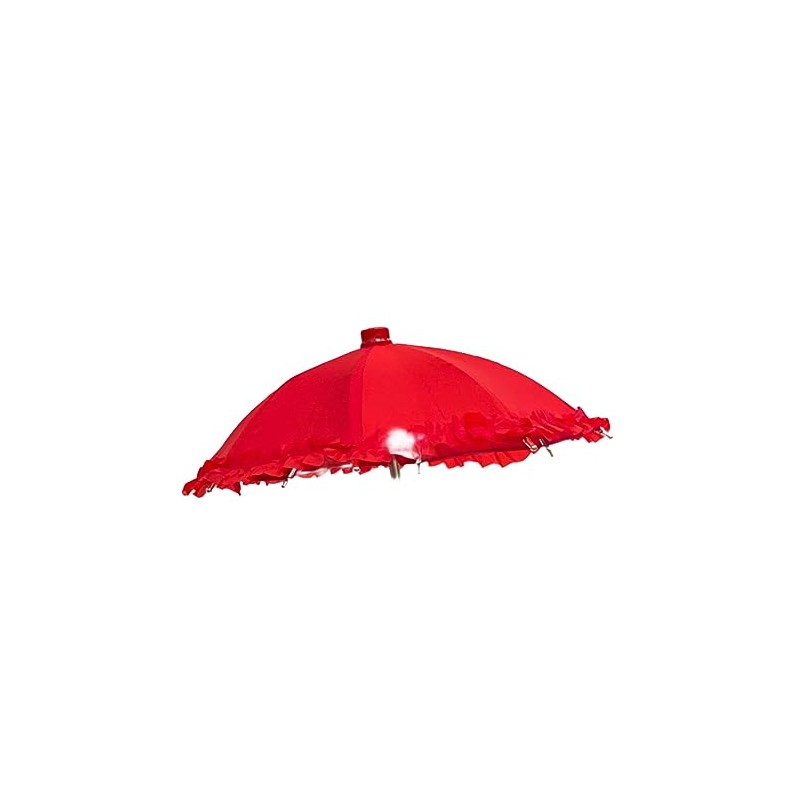 Generic Doll Umbrella with Ruffle Detail, Red Color for Girls