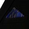 S&W SHLAX&WING Men's Pocket Square Blue Orange Geometric Large 12.6"