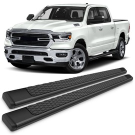 Side Step Bars Compatible with 2019-2025 Ram 1500 Quad Cab Black 4.5 Inch Nerf Bars Running Boards