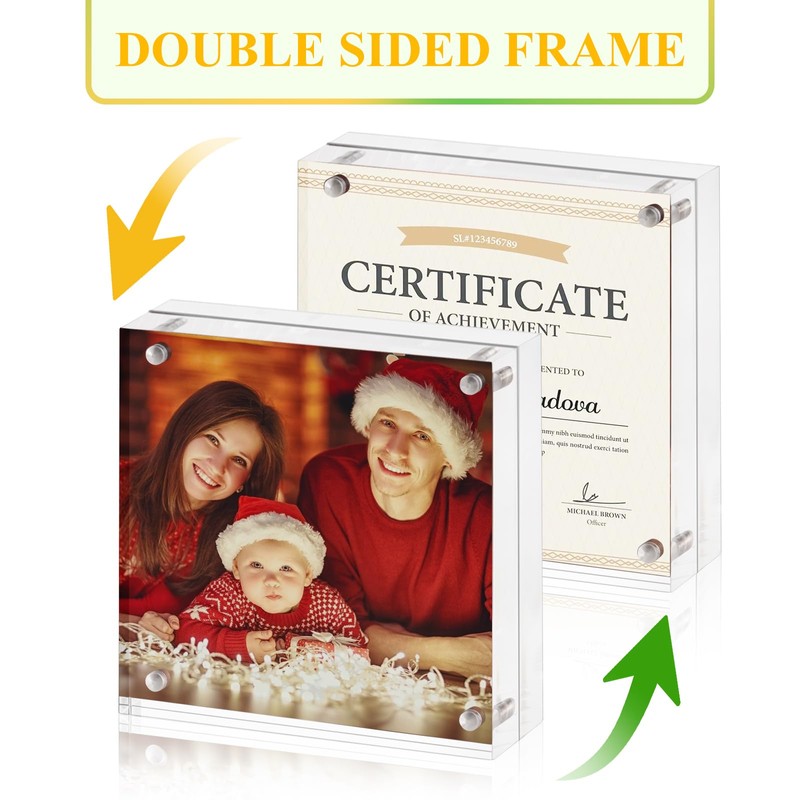 Boxalls 5x5 Acrylic Picture Frame, Clear Frameless 5x5 Inches Photo