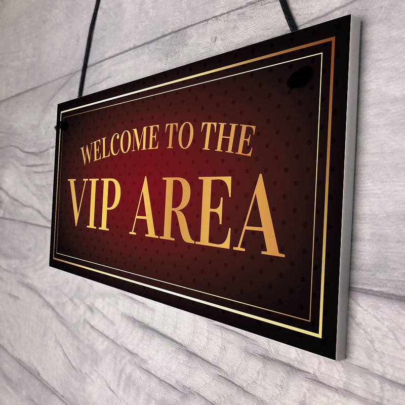 RED OCEAN Vip Area Welcome Hanging Home Bar Sign Novelty