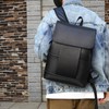 Amexo Backpack for Men Women PU Leather Daypack Black Extra