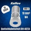 Pack of 10 Kalitec Q10-4 Crimping Cable Lug 10 mm²