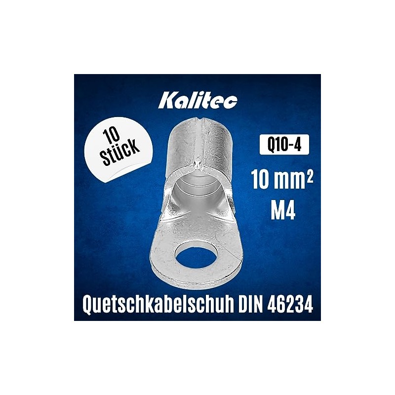 Pack of 10 Kalitec Q10-4 Crimping Cable Lug 10 mm²
