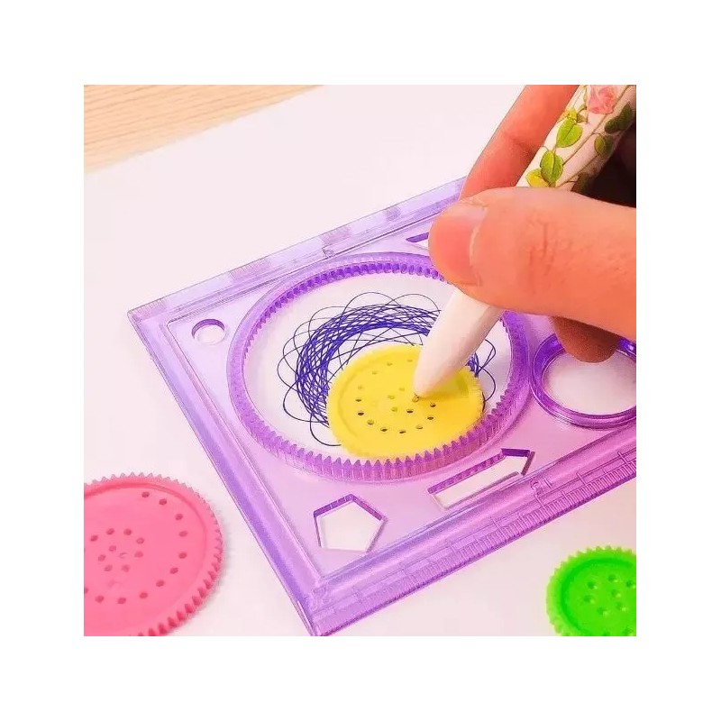 Veraly Duo Espirografo Clásico Multifuncional Regla Figuras Dibujos Color Al