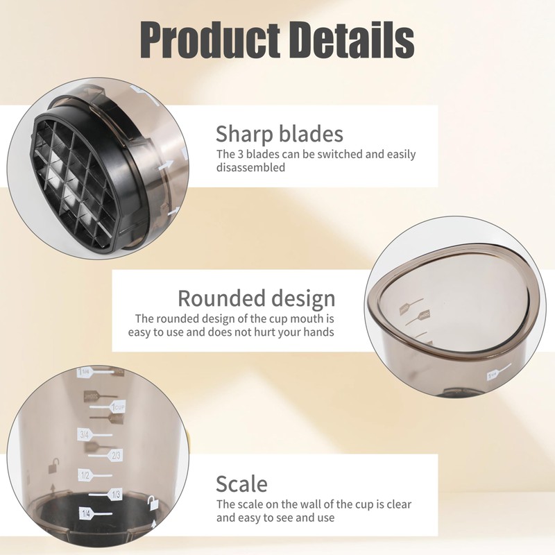 Fruits Slicer Cup,Fruit Slicing Cup with Removable Blade-Strawberry, Banana, Cucumber,