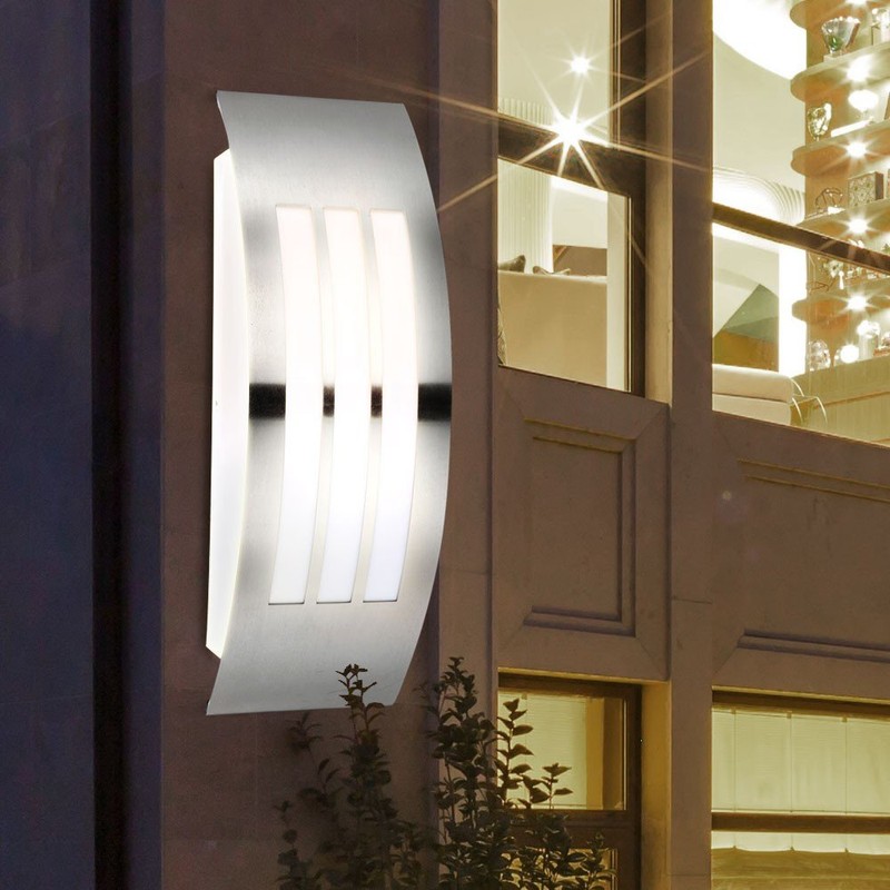 Globo E27 Cornus Energy Saving IP44 Outdoor Lamp, Stainless Steel