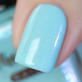 Whats Up Nails - Lost Frost Nail Polish Light Blue Crelly with Blue Iridescent Shimmer Lacquer Varnish Made in USA 12 Free Cruelty Free Vegan Clean