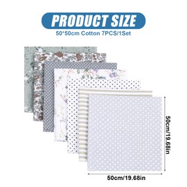 Pack of 7 Fabric 50 x 50 cm Substanc Cotton Fabric for Sewing Children's Textiles Patchwork Fabrics Package Cotton Cloth Bundle for Quilting Sewing DIY & Quilt Beginners Fabric Scraps for Sewing