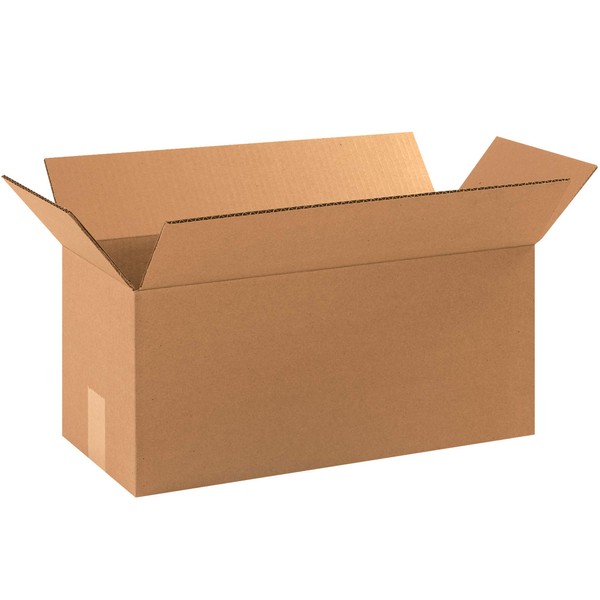 Aviditi 1888 Long Corrugated Cardboard Box 18" L x 8" W x 8" H, Kraft, For Shipping, Packing and Moving (Pack of 25)