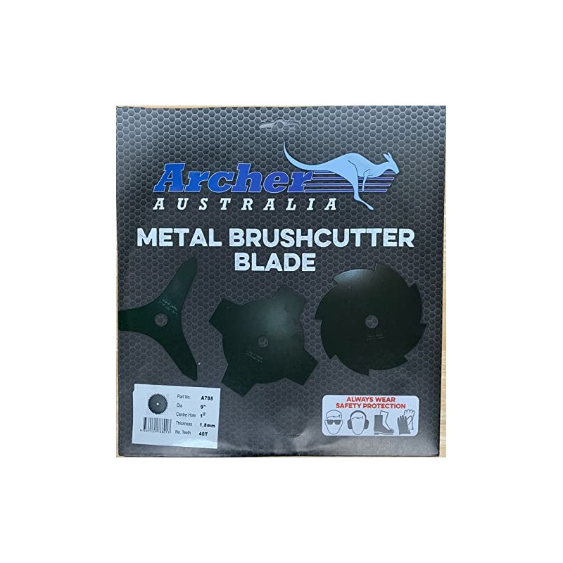 Archer 9" Brushcutter Trimmer Brush Blade 40 Tooth 1" Arbor
