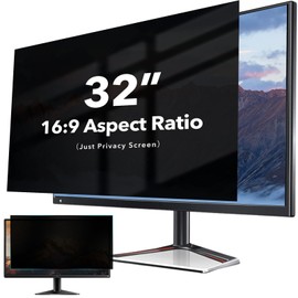 NAQIDY 32 inch Curved Computer Privacy Screen Filter for 16:9 Widescreen Monitor, Anti Glare Blue Light Filter, Anti-Scratch Computer Screen Privacy Shield, Removable Monitor Privacy Screen Protector Film