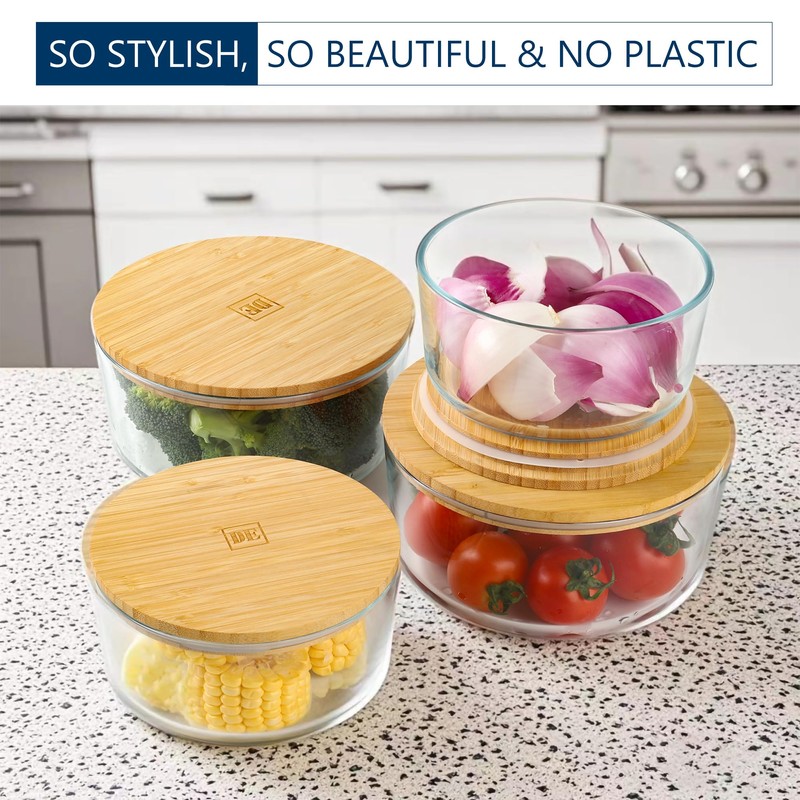 DE Glass Food Storage Containers with Bamboo Lids – 4