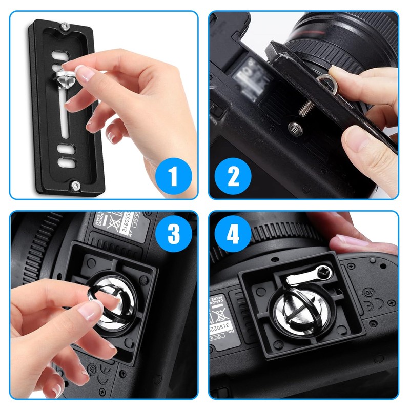 4Pcs Camera Mounting Screws,Camera Fixing Screws 1/4 Inch Camera D-Ring