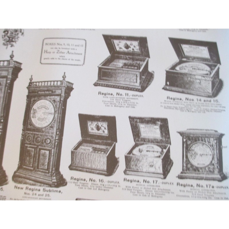Regina Music Box Broadside Repro 17" x 22" 17 Styles