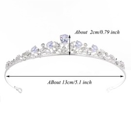 Corona de vidrio para mujer, adornos para el cabello de novia, para cumpleaños, concurso, boda, graduación, accesorios para el cabello para mujeres y niñas